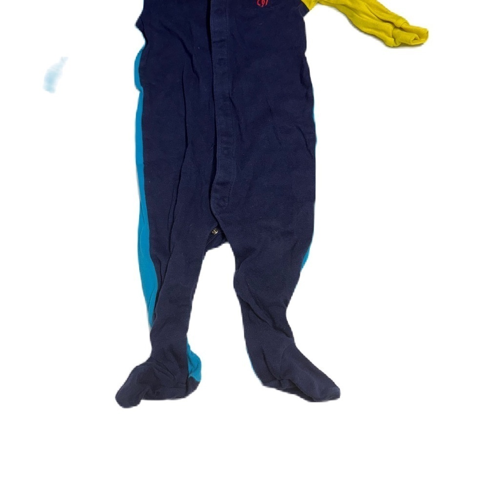 Ralph Lauren 6m Blue and Yellow Footies One Piece with Classic Design
